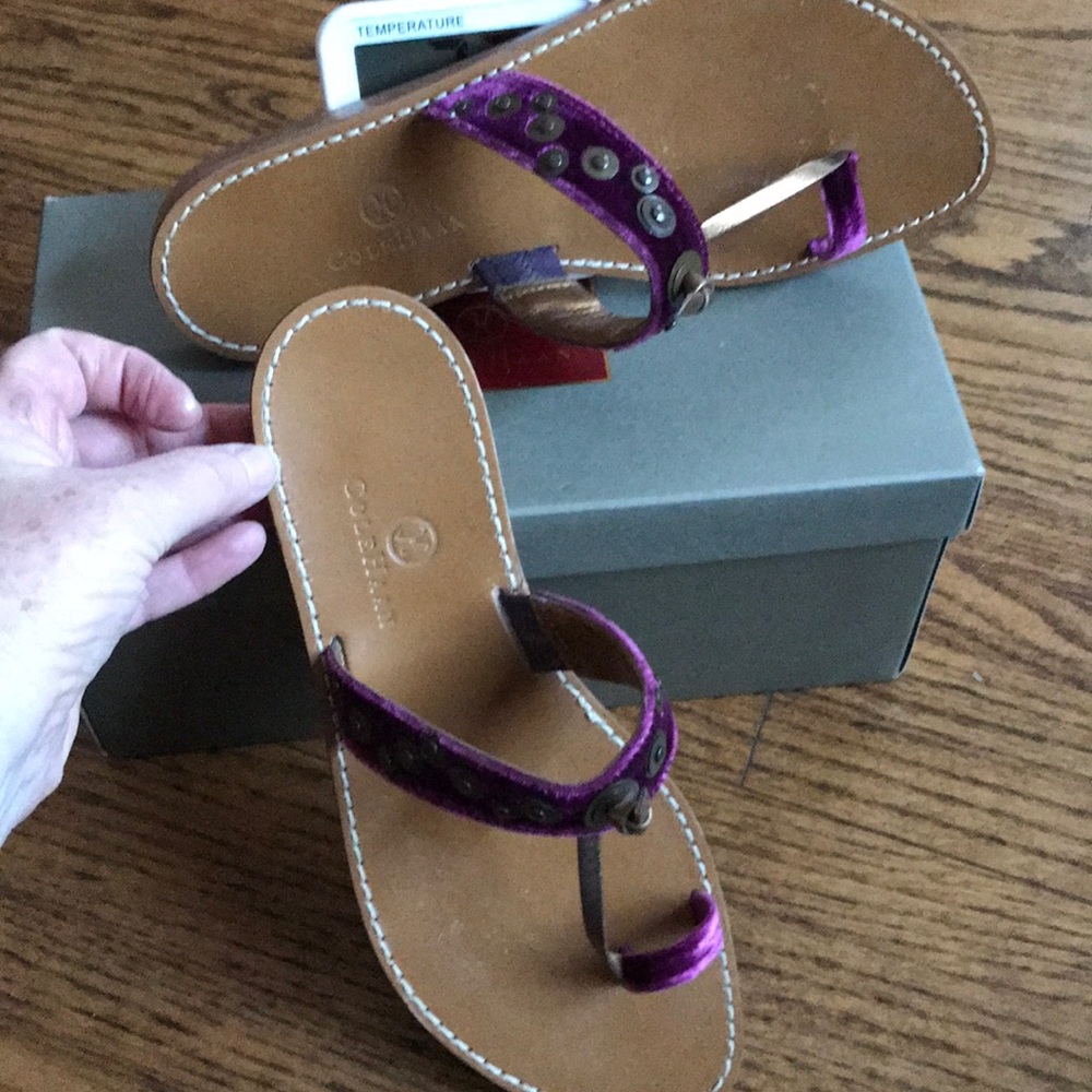 ColeHaan Purple Velvet Toe-Ring Sandal - say Hello to Festival Season!